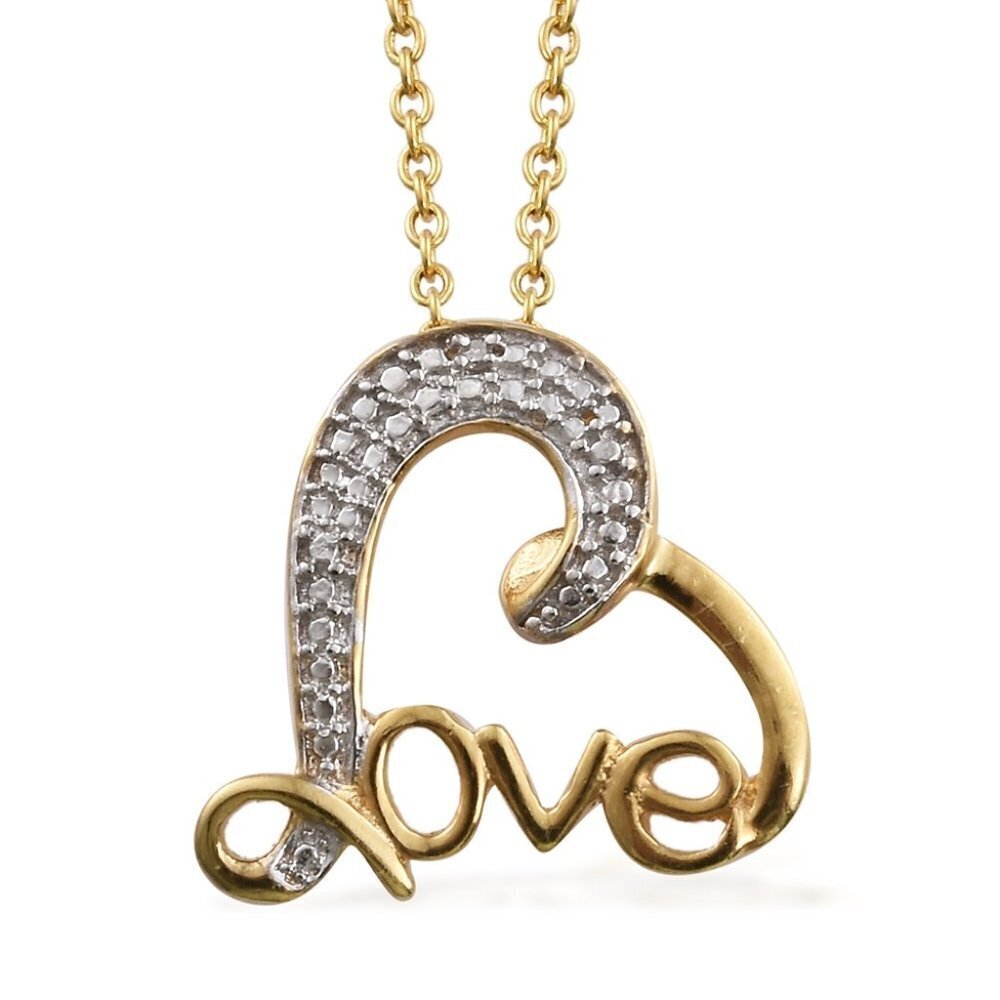 Love Heart Pendant 14K YG Over Sterling Silver